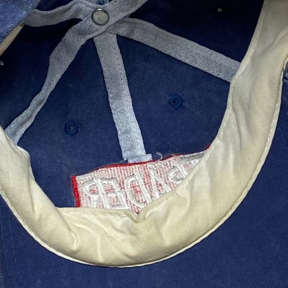 Vintage Hat Cap Strap Back Blue Auto Trader Embroidered Logo Adjustable 90s - Picture 9 of 9